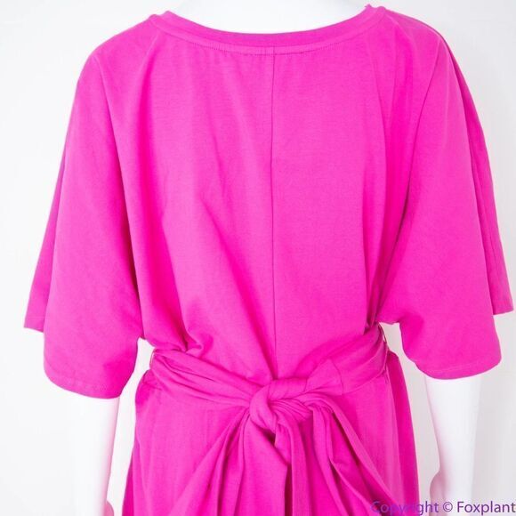 NEW Eloquii Pink Cross Front Flutter Sleeve Dress, size 26 - Picture 7 of 15